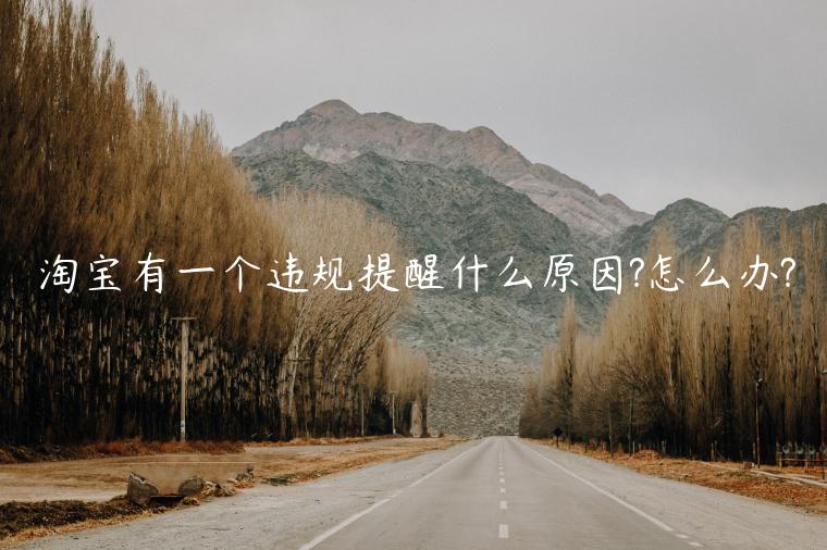 淘寶有一個(gè)違規(guī)提醒什么原因?怎么辦?